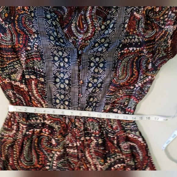 Knox Rose Maxi Dress Long Sleeve Button Front Boho Night Sky Sz Medium Burgundy - Picture 13 of 15